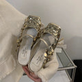 Damen festliche Plateau-Pumps mit glitzernden Pailletten und elegantem Riemchen R&B
