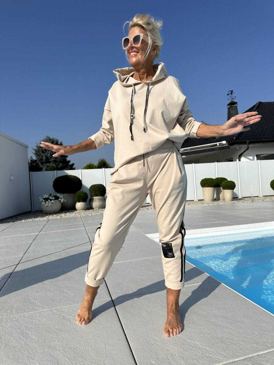 Damen Sportives Oberteil und modische Jogginghose Set R&B