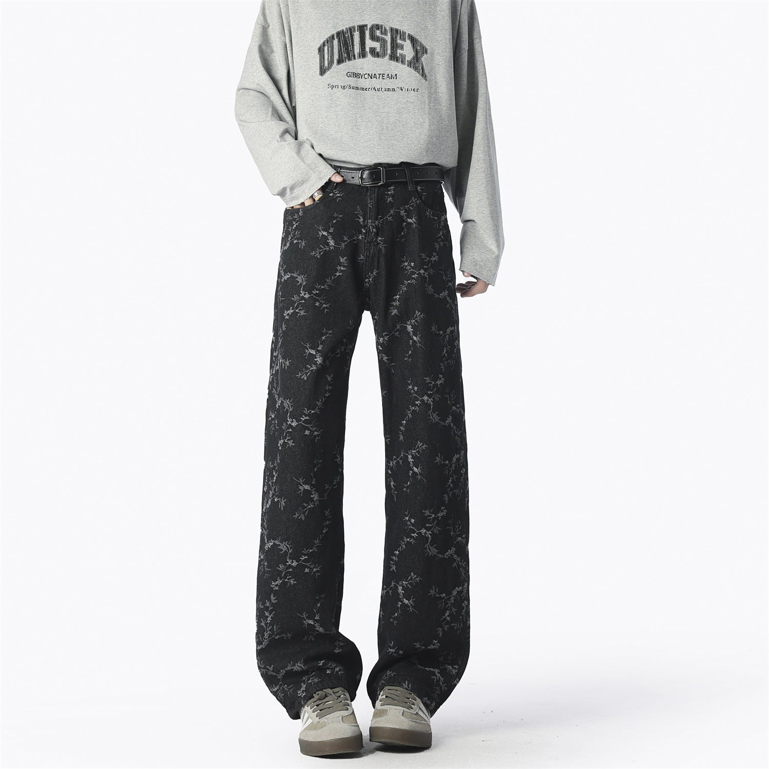 Herren Weite Jeans mit einzigartigem Muster und hohem Tragekomfort R&B
