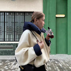 Damen modische Übergangsjacke mit kuscheliger Innenseite und verstellbarem Saum R&B