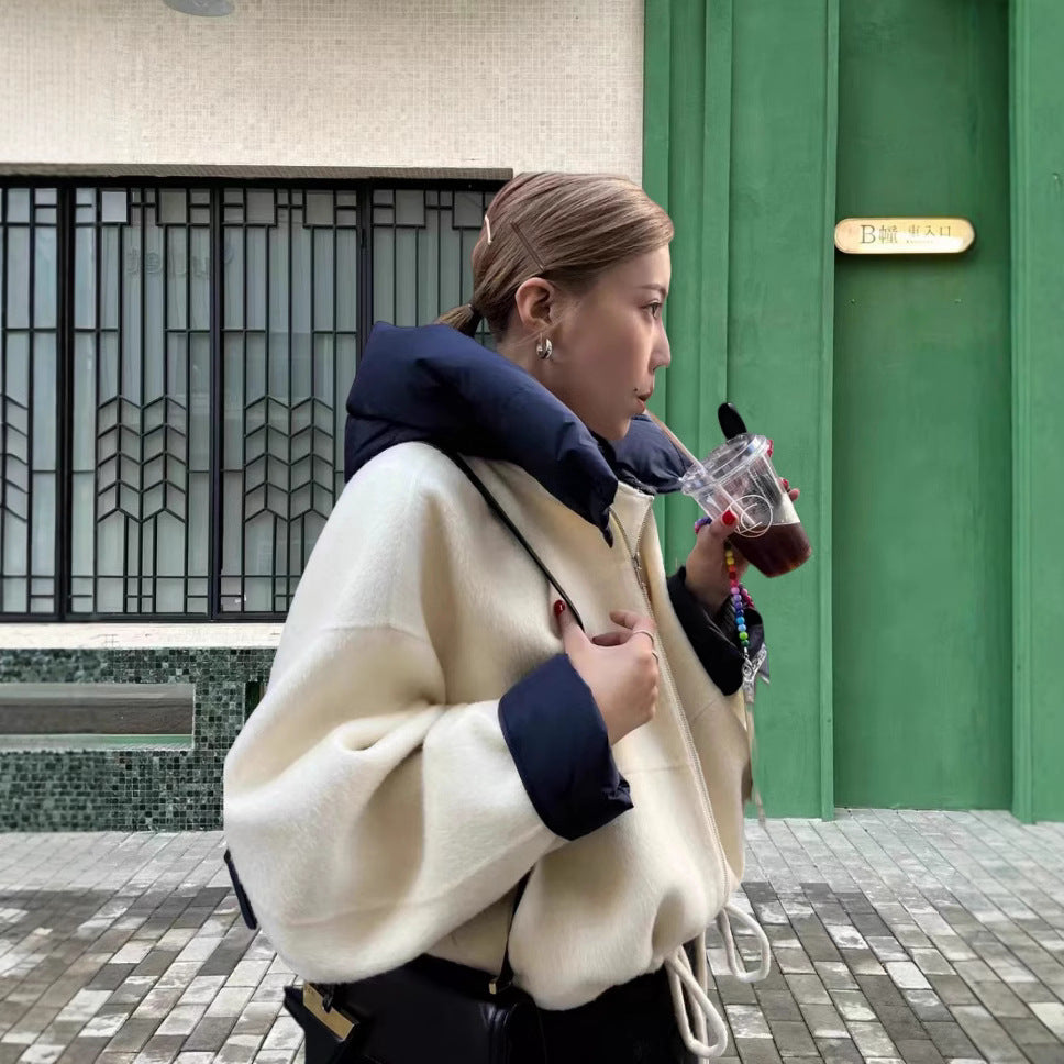 Damen modische Übergangsjacke mit kuscheliger Innenseite und verstellbarem Saum R&B