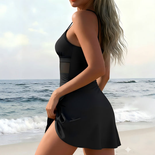 Damen Sportlicher Badeanzug mit modischem Wickelrock R&B