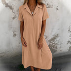 Damen Hemdkleid aus leichtem Stoff mit Knopfdetails R&B