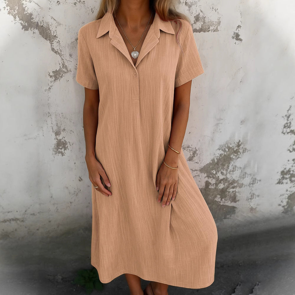 Damen Hemdkleid aus leichtem Stoff mit Knopfdetails R&B