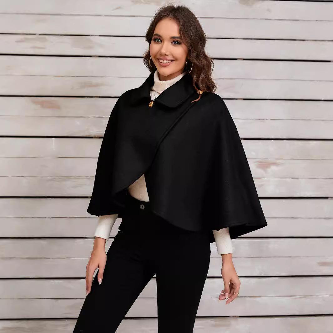Damen modischer Umhang mit Knöpfen R&B
