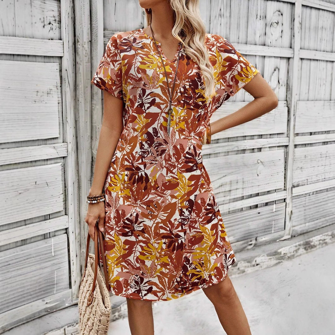 Damen leichtes Freizeitkleid mit floralem Design R&B