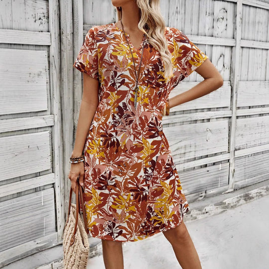 Damen leichtes Freizeitkleid mit floralem Design R&B