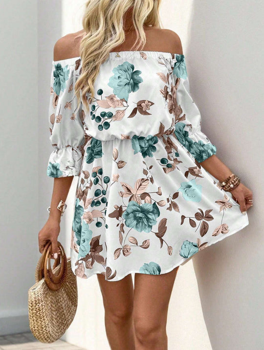 Damen Boho Kleid mit Blumenmuster R&B