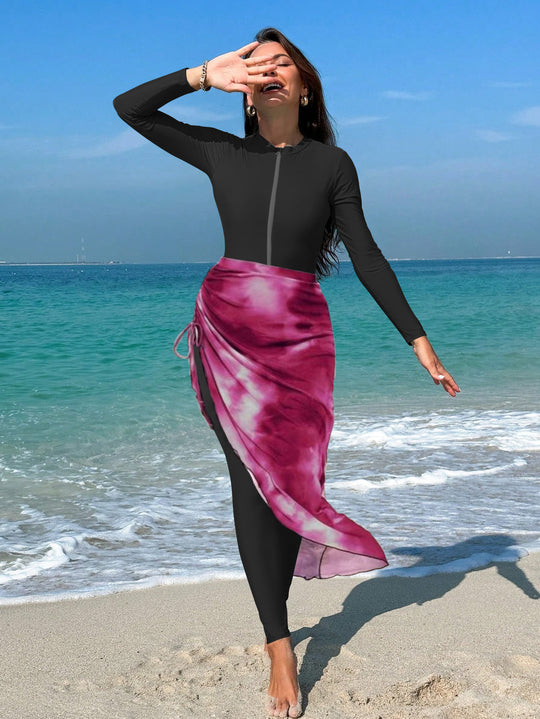 Damen Langärmliger Sport-Badeanzug R&B