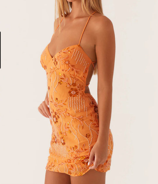 Damen Glamouröses Minikleid mit funkelnden Pailletten und verführerischen Details R&B