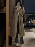 R&B | Damen Langer Wasserdichter Trenchcoat Reverskragen