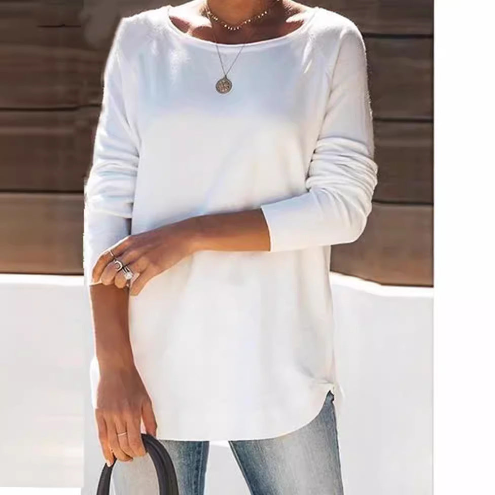 Damen gemütlicher Longsleeve mit weitem Ausschnitt