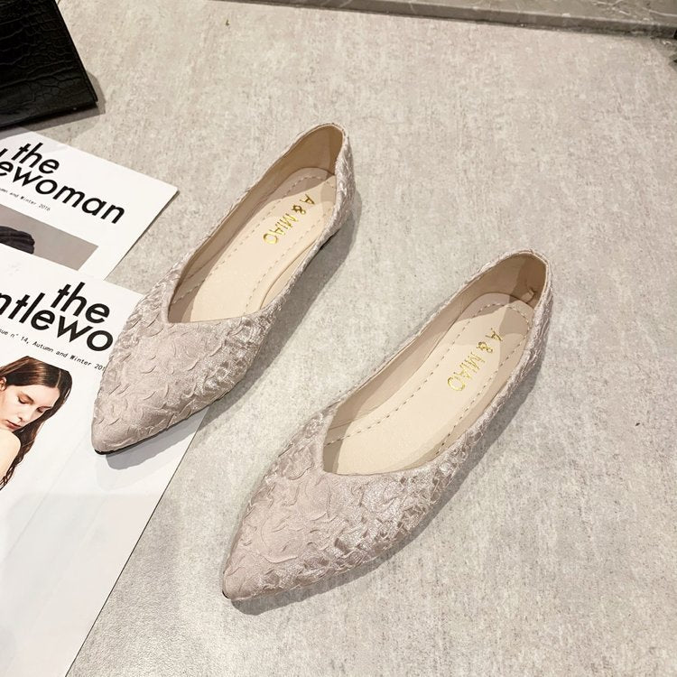 Damen Ballerinas mit spitz zulaufendem Design und strukturiertem Obermaterial R&B