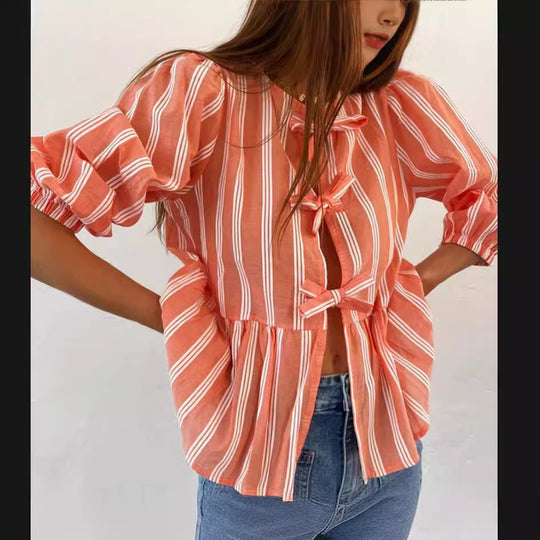 Damen Bluse mit Rüschendetails und raffinierter Knopföffnung R&B