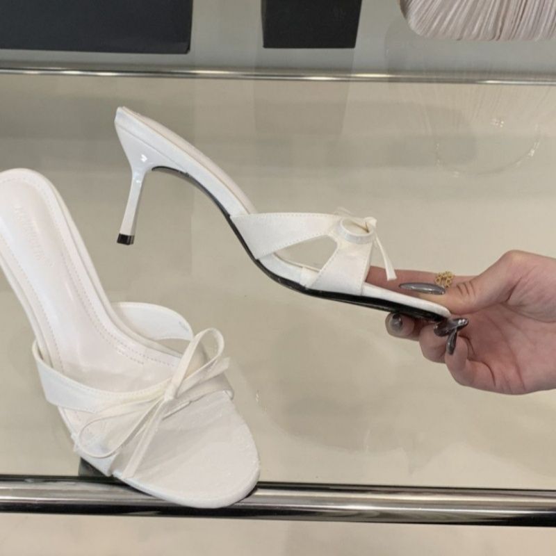 Damen elegante High Heel Mules mit zartem Schleifendetail R&B