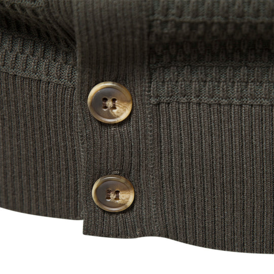 Herren Strickjacke mit modernem Zipper und stilvollen Knopfdetails R&B