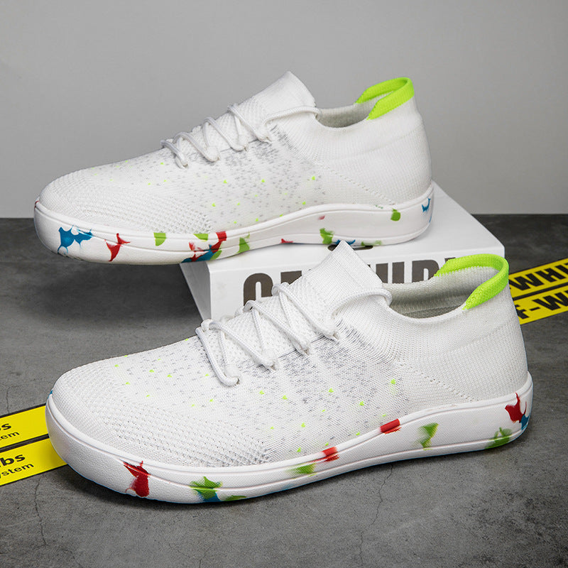 Herren nan urbaner Strick-Sneaker mit elastischem Maschenkragen, stoßdämpfender EVA-Sohle und Zugschlaufe R&B