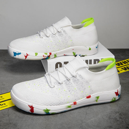 Herren nan urbaner Strick-Sneaker mit elastischem Maschenkragen, stoßdämpfender EVA-Sohle und Zugschlaufe R&B