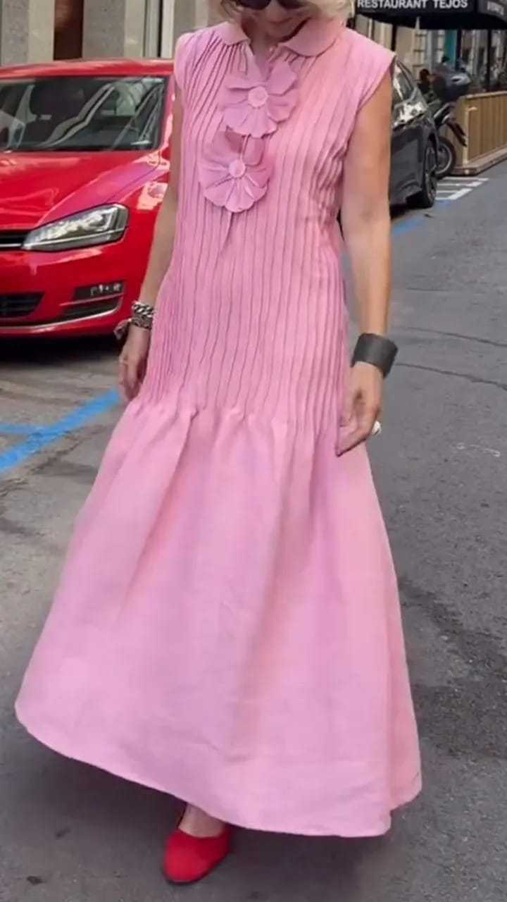 Damen Polo-Maxi-Kleid mit lässigem Schnitt und strukturierter Textur R&B
