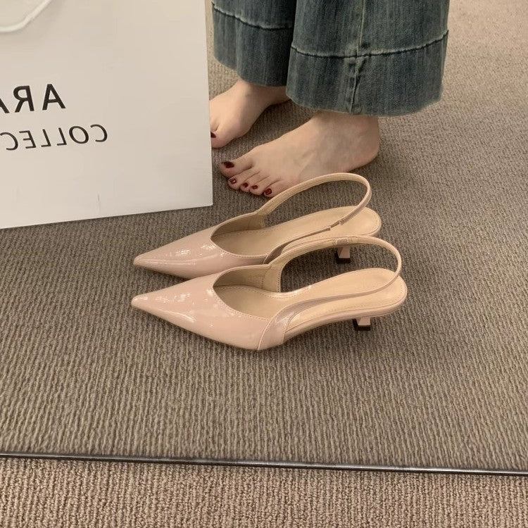 Damen Slingback-Pumps mit elegantem Design und glänzender Oberfläche R&B