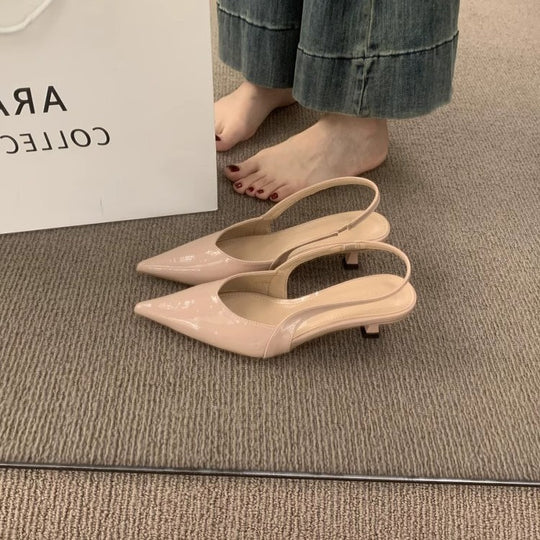 Damen Slingback-Pumps mit elegantem Design und glänzender Oberfläche R&B
