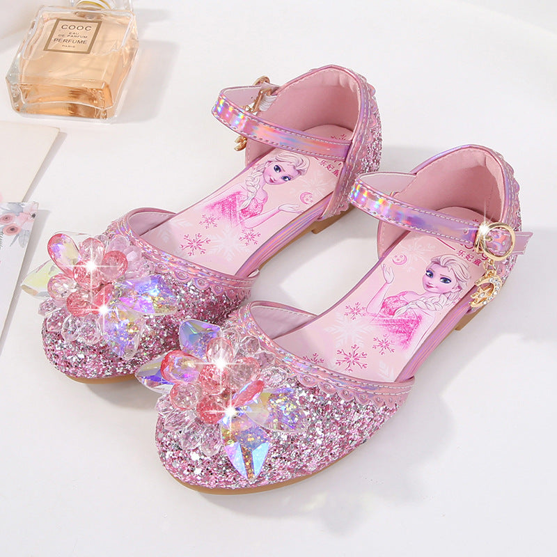 Mädchen Glitzernde Ballerinas mit Blumenapplikationen R&B