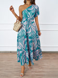 Damen Maxikleid mit asymmetrischem Design und fließendem Rock R&B