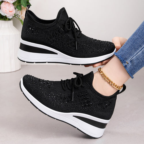 Damen Sneakers mit funkelnden Strass-Details und atmungsaktivem Obermaterial R&B