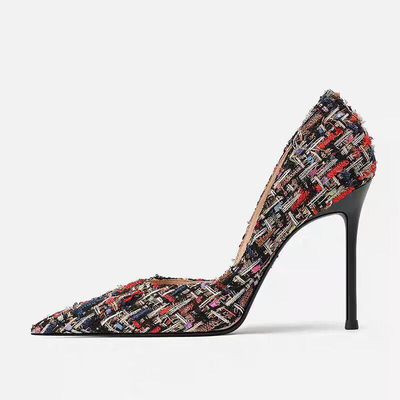 Damen elegante spitze High Heel Pumps mit geflochtenem Design R&B