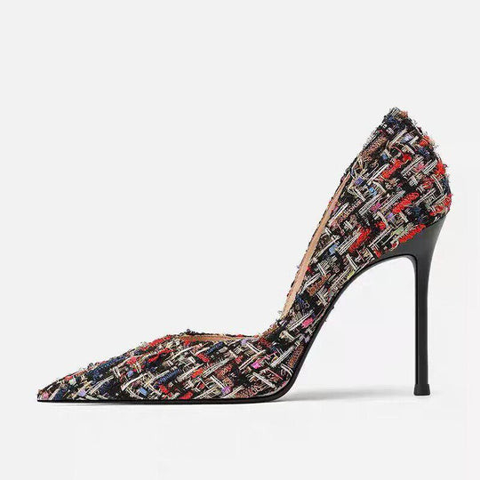 Damen elegante spitze High Heel Pumps mit geflochtenem Design R&B
