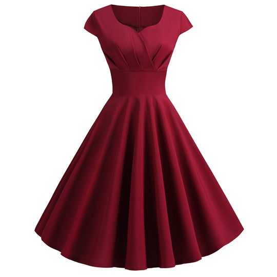 Damen A-Linien Kleid mit elegantem Taillenschnitt und schwingendem Saum R&B