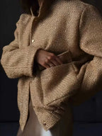 R&B | Gold Pailletten Stehkragenjacke