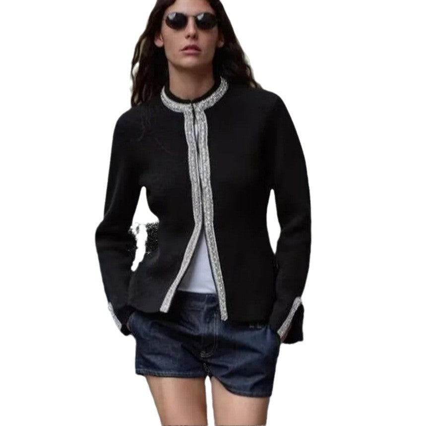 Damen Elegante Blazerjacke mit feinen Borte-Details R&B