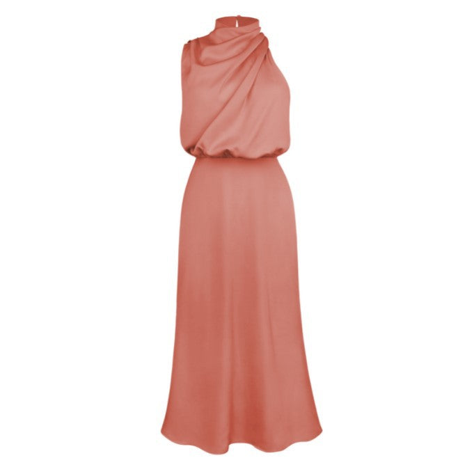 Damen Elegantes Etuikleid mit asymmetrischem Kragen und fließendem Schnitt R&B