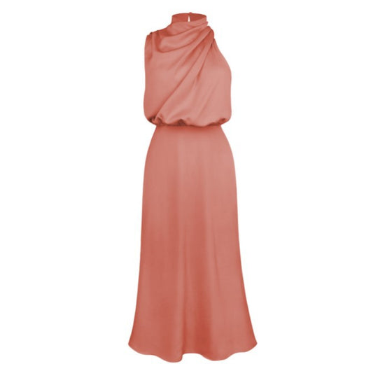 Damen Elegantes Etuikleid mit asymmetrischem Kragen und fließendem Schnitt R&B