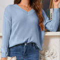 Damen lässiger V-Ausschnitt Pullover