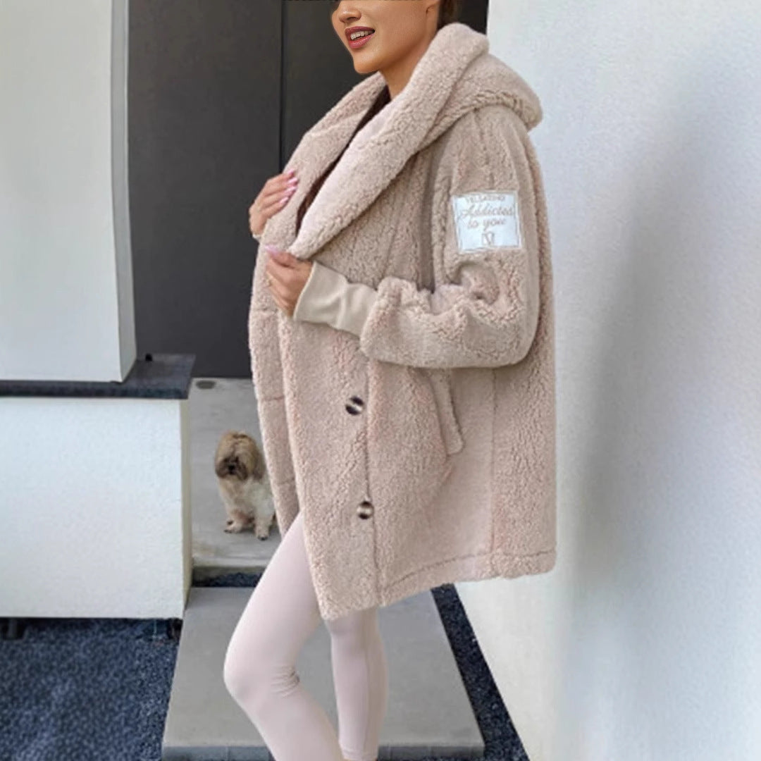 Damen Oversized Teddyjacke R&B