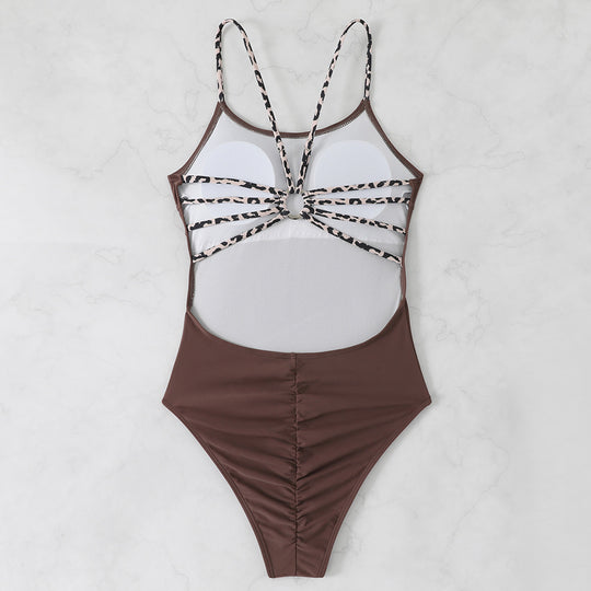 Damen Einteiler Badeanzug mit außergewöhnlichem Cut-Out und modischen Trägerdetails R&B