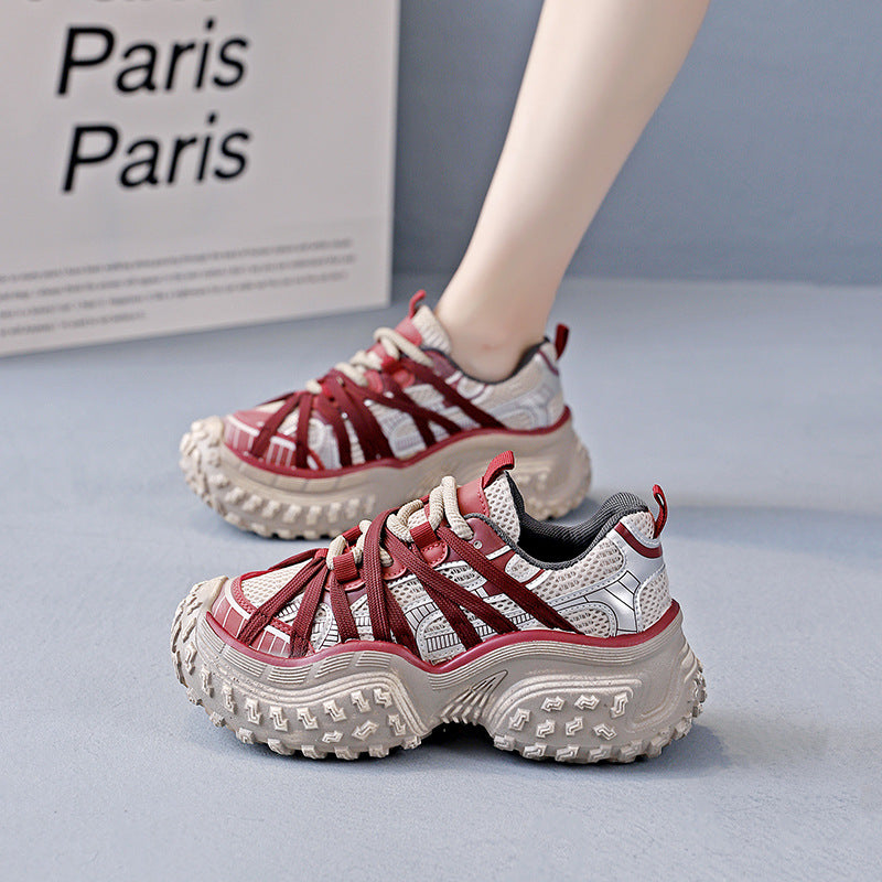 Damen Chunky Sneakers mit rutschfester Sohle und atmungsaktivem Obermaterial R&B
