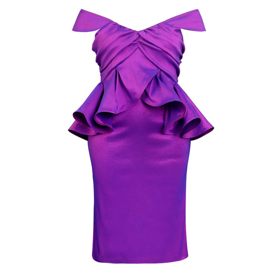 Damen Abendkleid mit voluminösen Rüschendetails R&B