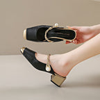 Damen Elegante Slingback-Pumps mit geschwungenem Design und luxuriösen Akzenten R&B