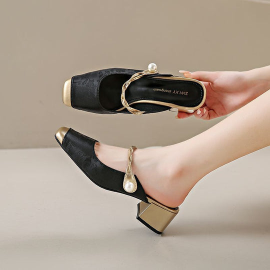 Damen Elegante Slingback-Pumps mit geschwungenem Design und luxuriösen Akzenten R&B