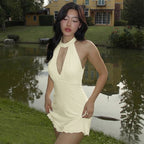 Damen Neckholder Sommerkleid R&B
