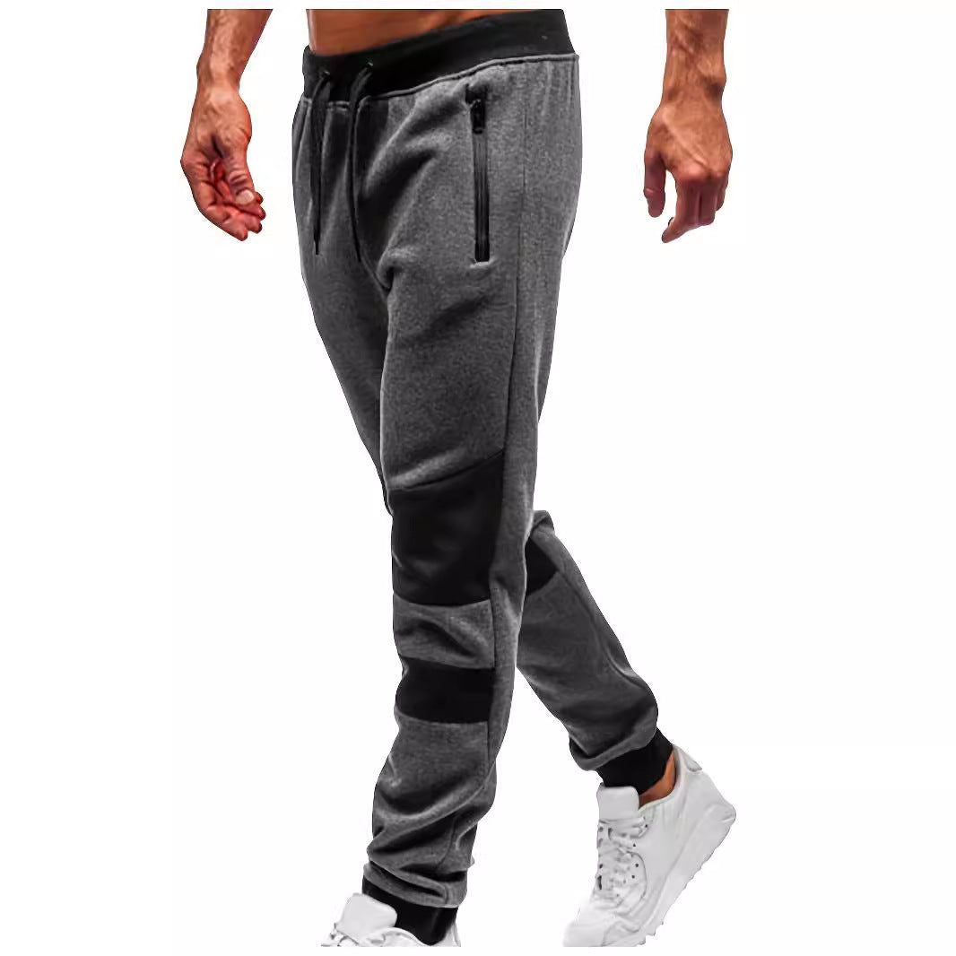 Herren nan schmal geschnittene Jogginghose mit Reißverschlusstaschen, elastischem Komfortbund und verstärkten Knie-Paneelen R&B