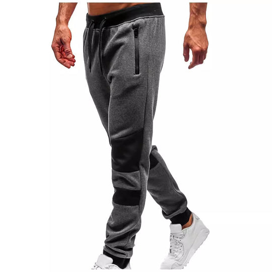 Herren nan schmal geschnittene Jogginghose mit Reißverschlusstaschen, elastischem Komfortbund und verstärkten Knie-Paneelen R&B