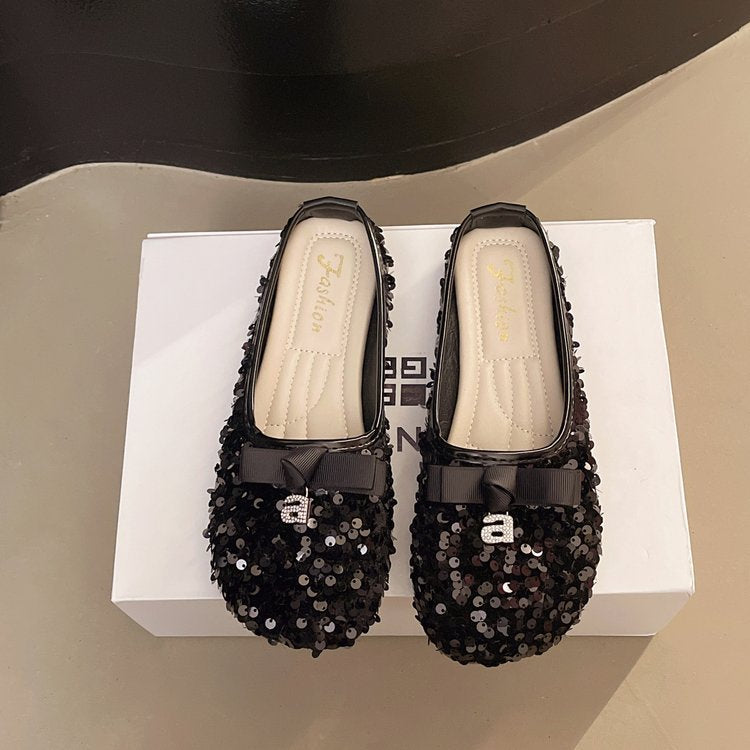 Damen Glitzernde Ballerinas mit Schleifenakzent R&B