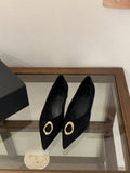 Damen elegante spitze Pumps mit dekorativen Metallakzenten R&B