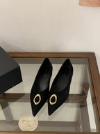 Damen elegante spitze Pumps mit dekorativen Metallakzenten R&B