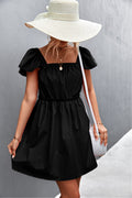 Damen Freizeitkleid mit voluminösen Ärmeln und elastischem Taillenzug R&B