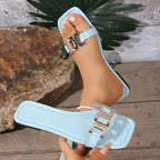 Damen Elegante und schicke Mules mit dekorativem Schnallen-Detail R&B